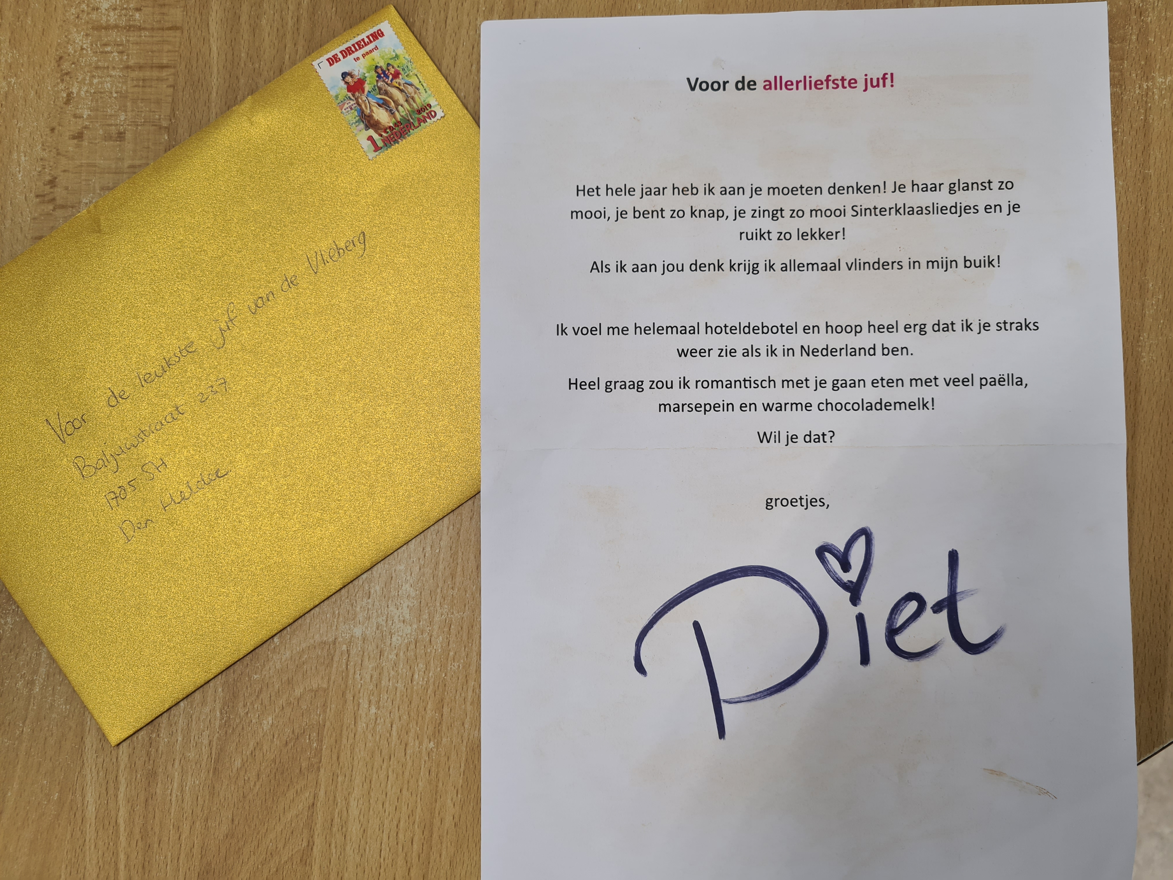 Een spannende brief voor de juffen? 