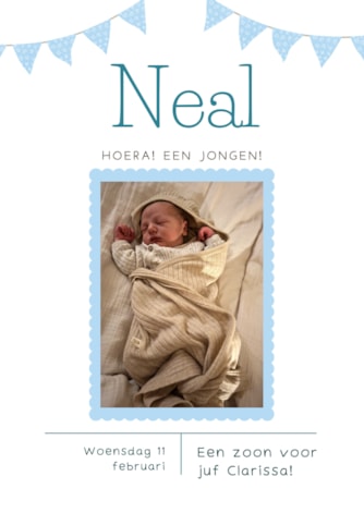 Blauw baby verjaardag uitnodiging 