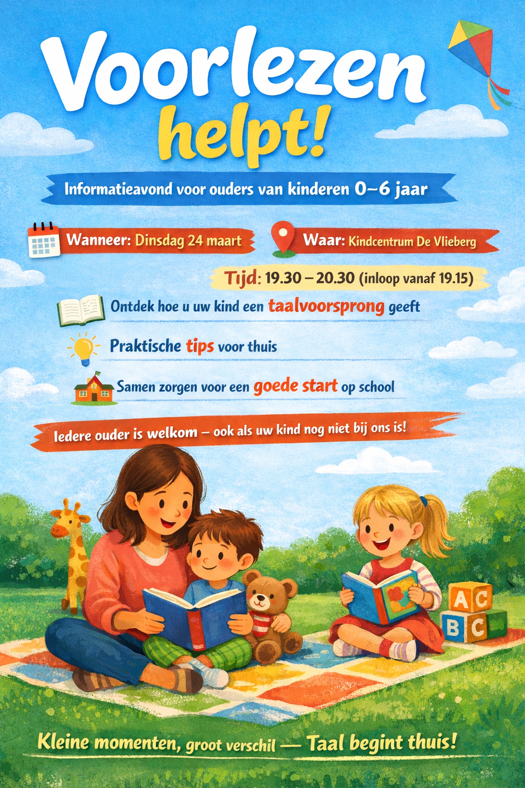 Uitnodiging: informatieavond Voorlezen en Taal